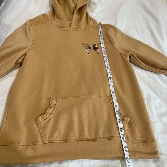 BTween Gold Sequin Butterfly Hoodie with Ruffles Kangaroo Pocket size 12 Tan - Picture 6 of 10